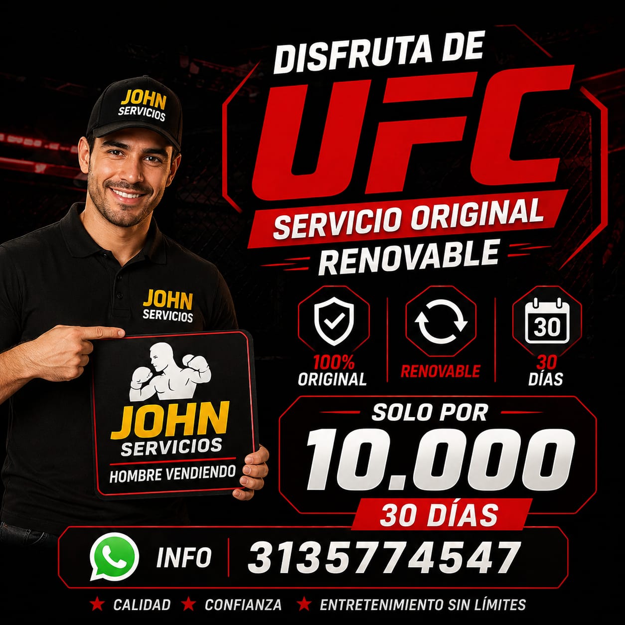 UFC 1 pantalla 30 dias